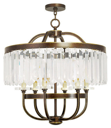 Livex Lighting Ashton Collection 6 Light Palacial Bronze Chandelier in Hand Painted Palacial Bronze 50546-64