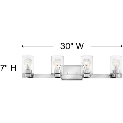 Hinkley Lighting Miley Four Light Vanity Chrome with Clear glass Clear Seedy Glass 5054CM-CL