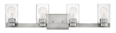 Hinkley Lighting Miley Four Light Vanity Brushed Nickel with Clear glass Clear Seedy Glass 5054BN-CL