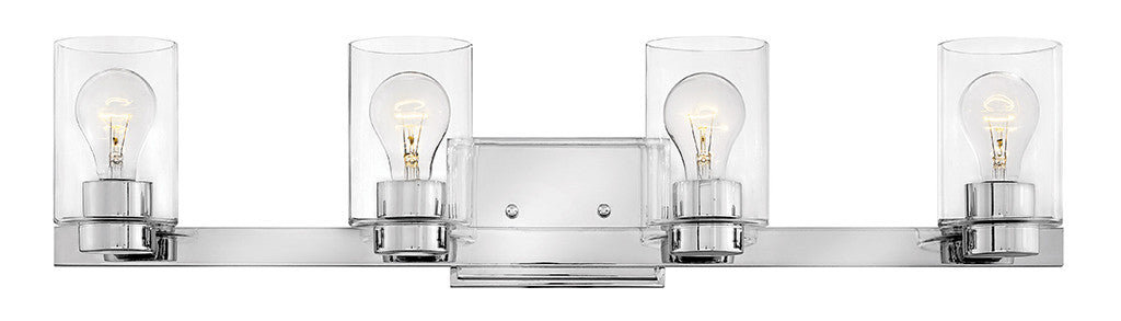 Hinkley Lighting Miley Four Light Vanity Chrome with Clear glass Clear Seedy Glass 5054CM-CL