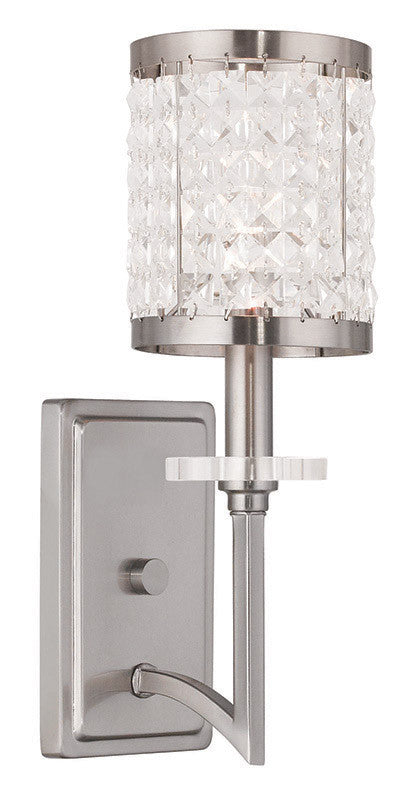 Livex Lighting Grammercy Collection 1 Light Brushed Nickel Wall Sconce in Brushed Nickel 50561-91