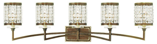 Livex Lighting Grammercy Collection 5 Light Palacial Bronze Bath Light in Hand Painted Palacial Bronze 50565-64