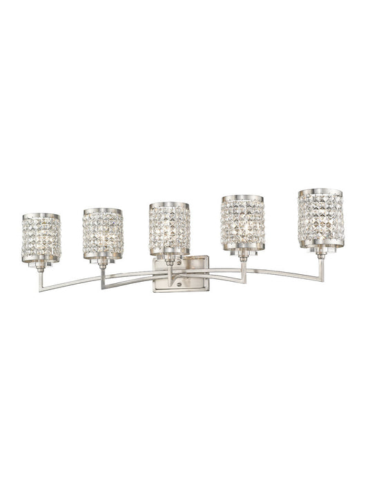 Livex Lighting Grammercy Collection 5 Light Brushed Nickel Bath Light in Brushed Nickel 50565-91