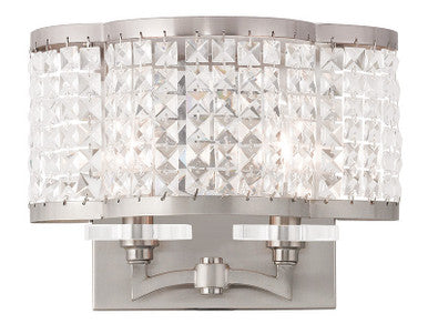 Livex Lighting Grammercy Collection 2 Light Brushed Nickel Wall Sconce in Brushed Nickel 50568-91