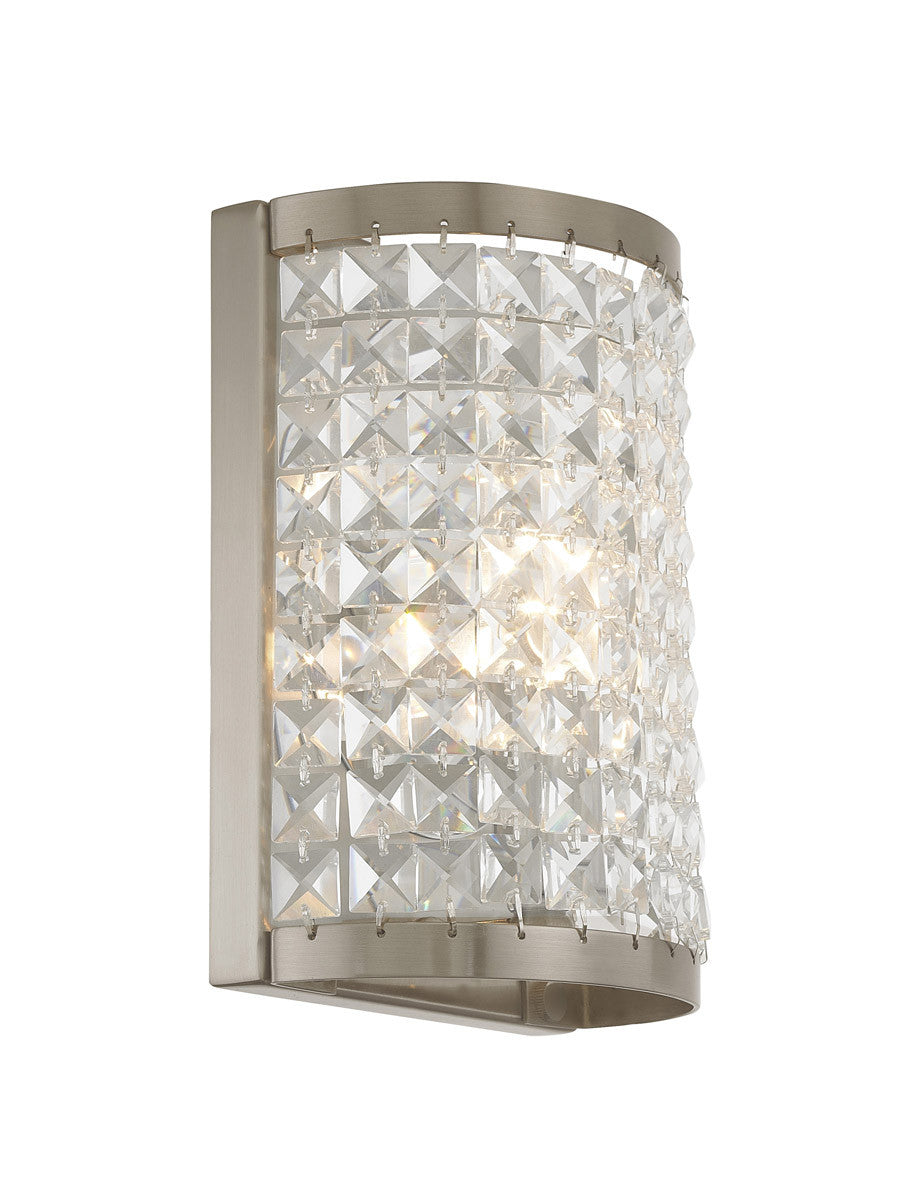 Livex Lighting Grammercy Collection 1 Light Brushed Nickel Wall Sconce in Brushed Nickel 50571-91