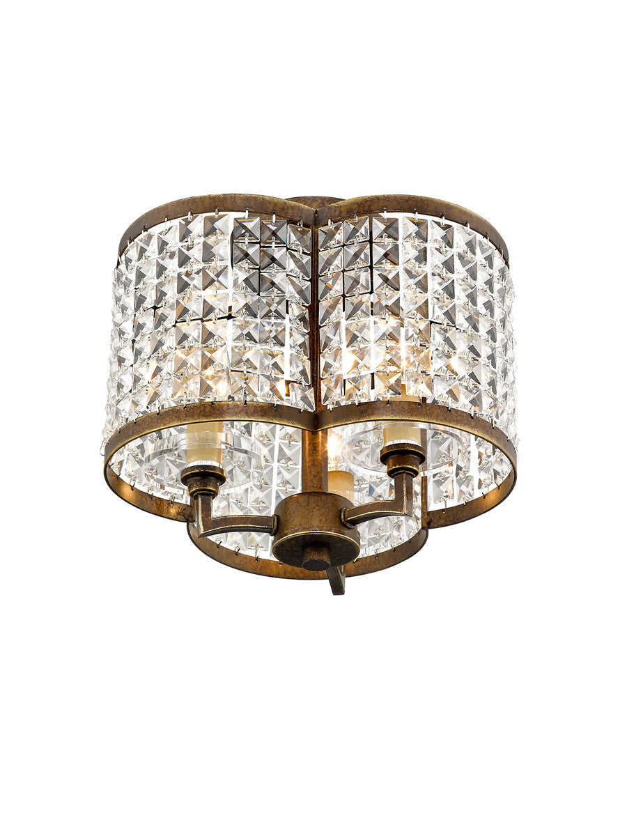 Livex Lighting Grammercy Collection 3 Light Palacial Bronze Ceiling Mount in Hand Painted Palacial Bronze 50573-64