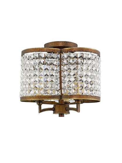 Livex Lighting Grammercy Collection 3 Light Palacial Bronze Ceiling Mount in Hand Painted Palacial Bronze 50573-64