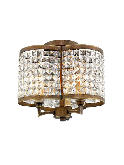 Livex Lighting Grammercy Collection 3 Light Palacial Bronze Ceiling Mount in Hand Painted Palacial Bronze 50573-64