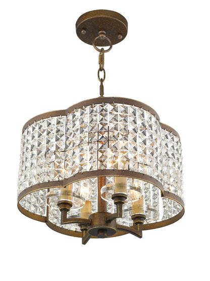 Livex Lighting Grammercy Collection 4 Light PBZ Mini Chandelier/Flush Mount in Hand Painted Palacial Bronze 50574-64