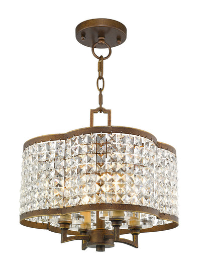 Livex Lighting Grammercy Collection 4 Light PBZ Mini Chandelier/Flush Mount in Hand Painted Palacial Bronze 50574-64