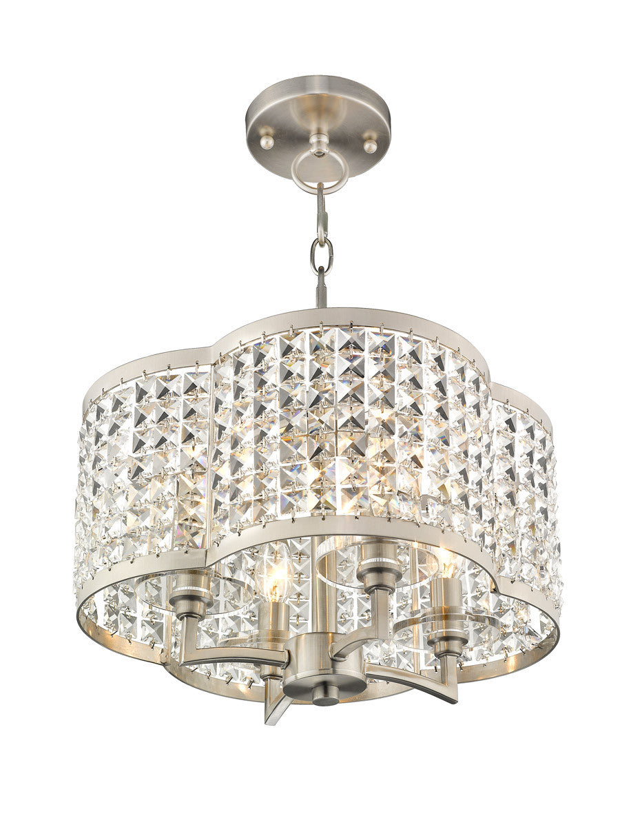 Livex Lighting Grammercy Collection 4 Light BN Mini Chandelier/Ceiling Mount in Brushed Nickel 50574-91