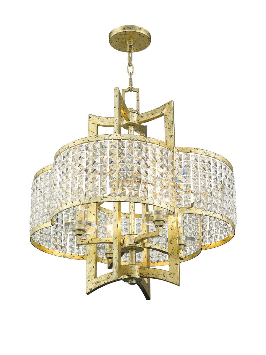 Livex Lighting Grammercy Collection 4 Light Winter Gold Chandelier in Hand Applied Winter Gold 50575-28