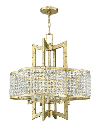 Livex Lighting Grammercy Collection 4 Light Winter Gold Chandelier in Hand Applied Winter Gold 50575-28