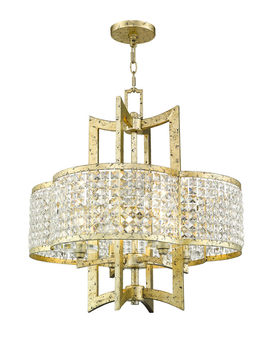 Livex Lighting Grammercy Collection 4 Light Winter Gold Chandelier in Hand Applied Winter Gold 50575-28