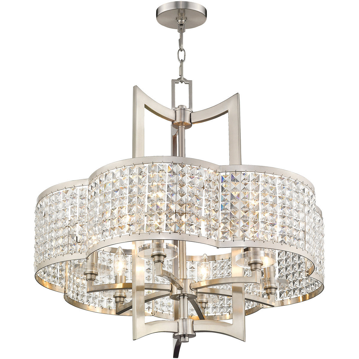 Livex Lighting Grammercy Collection 6 Light Brushed Nickel Chandelier in Brushed Nickel 50576-91