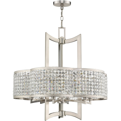 Livex Lighting Grammercy Collection 6 Light Brushed Nickel Chandelier in Brushed Nickel 50576-91