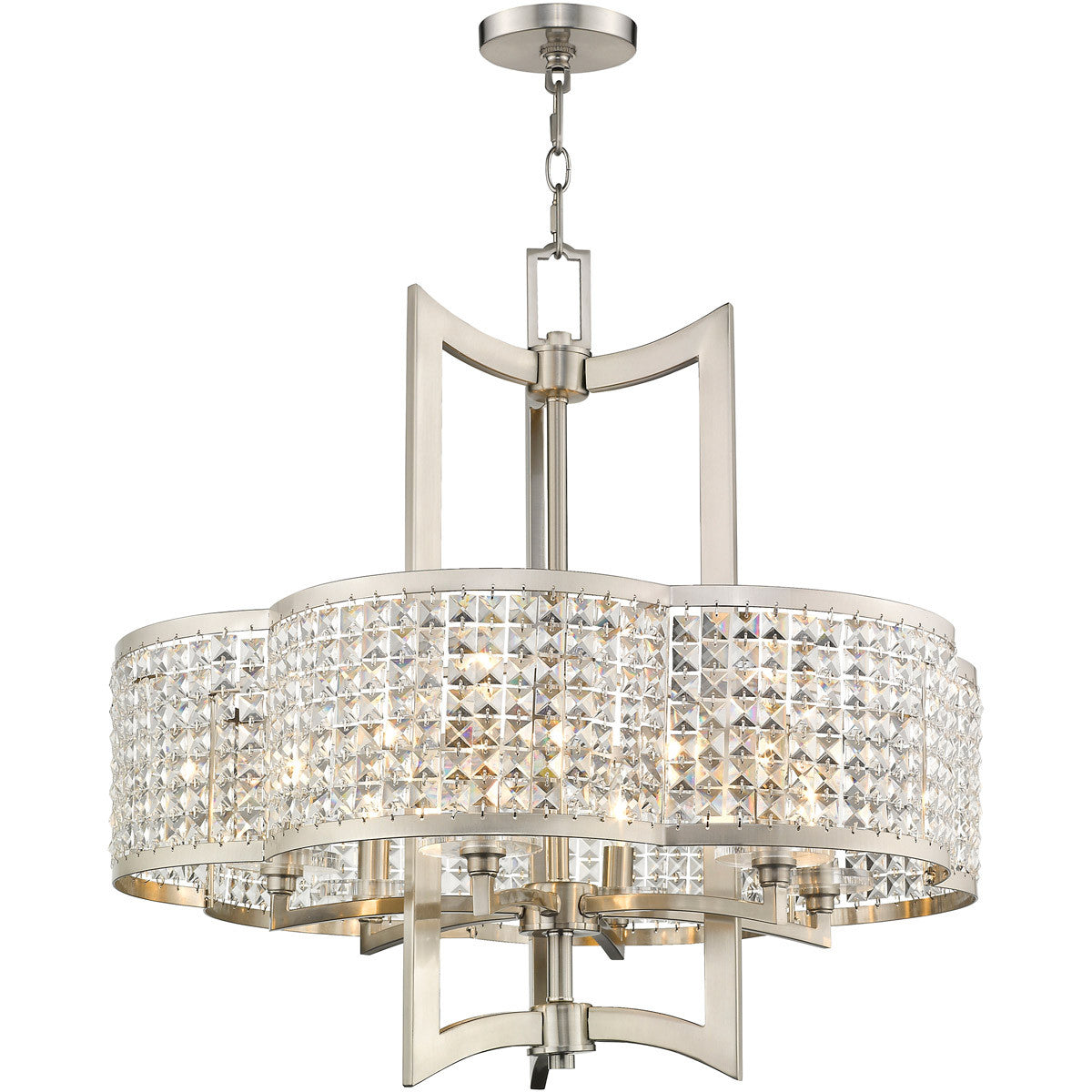 Livex Lighting Grammercy Collection 6 Light Brushed Nickel Chandelier in Brushed Nickel 50576-91