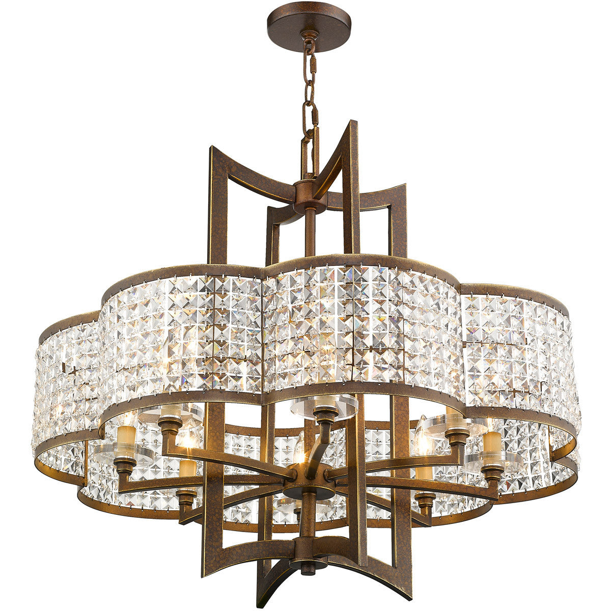 Livex Lighting Grammercy Collection 8 Light Palacial Bronze Chandelier in Hand Painted Palacial Bronze 50578-64