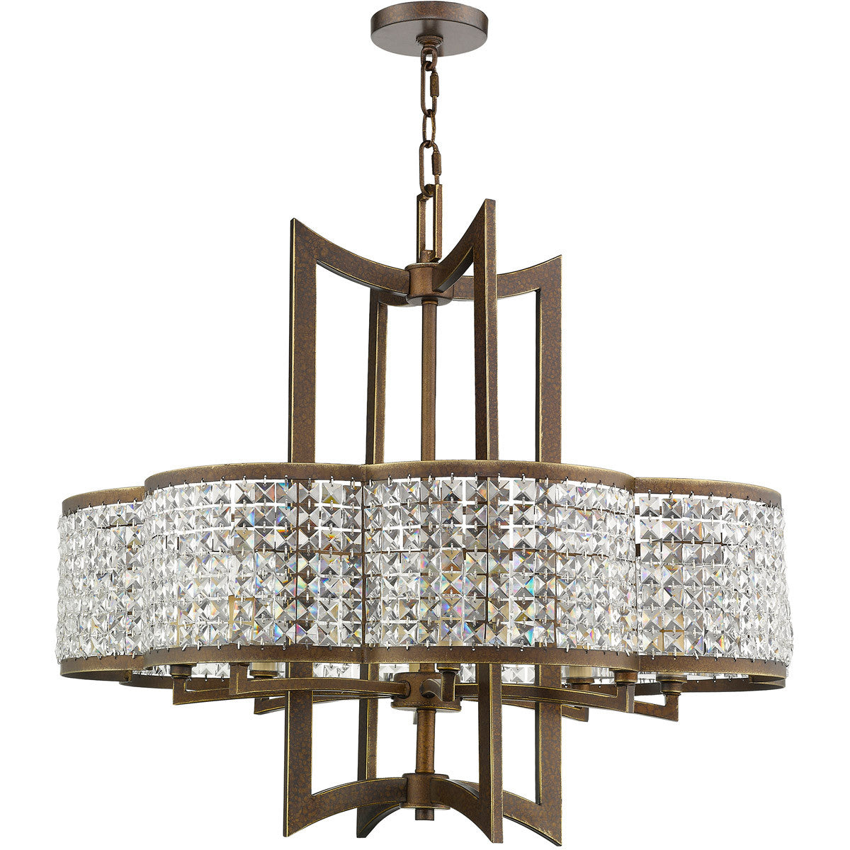 Livex Lighting Grammercy Collection 8 Light Palacial Bronze Chandelier in Hand Painted Palacial Bronze 50578-64