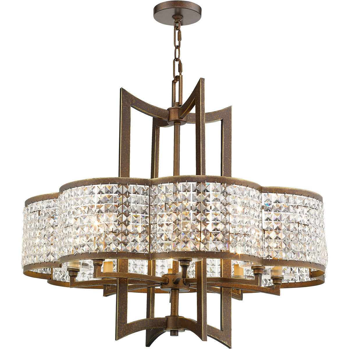 Livex Lighting Grammercy Collection 8 Light Palacial Bronze Chandelier in Hand Painted Palacial Bronze 50578-64