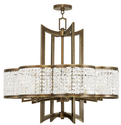 Livex Lighting Grammercy Collection 8 Light Palacial Bronze Chandelier in Hand Painted Palacial Bronze 50578-64