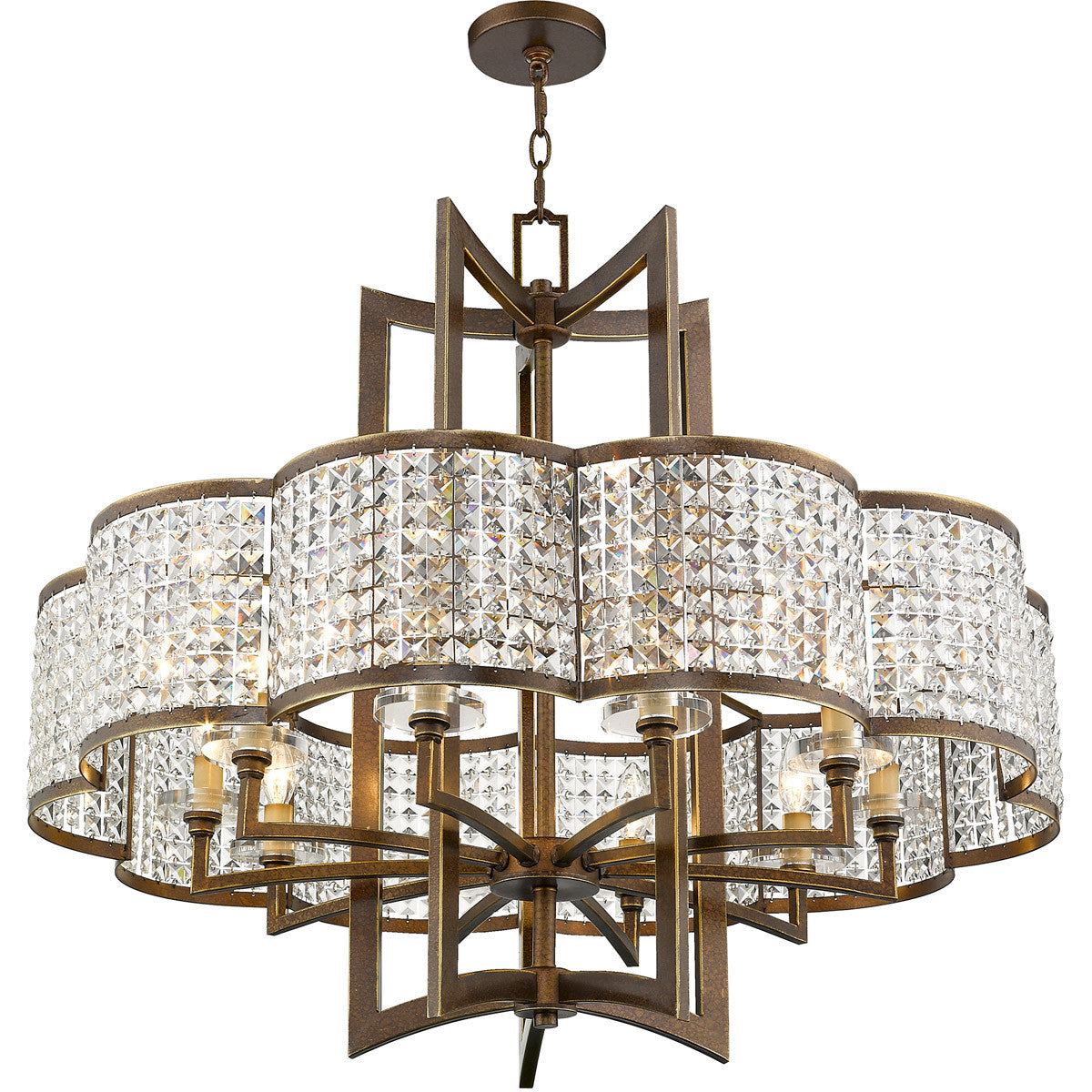 Livex Lighting Grammercy Collection 10 Light Palacial Bronze Chandelier in Hand Painted Palacial Bronze 50579-64