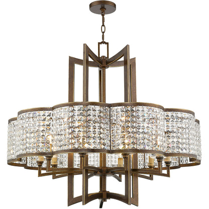 Livex Lighting Grammercy Collection 10 Light Palacial Bronze Chandelier in Hand Painted Palacial Bronze 50579-64