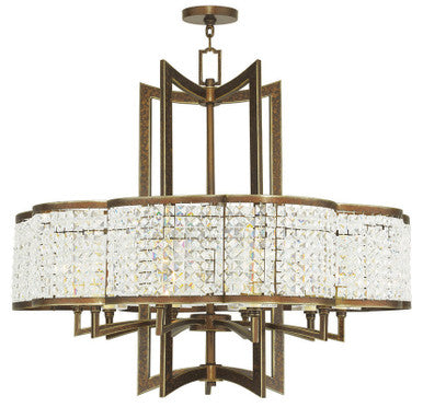 Livex Lighting Grammercy Collection 10 Light Palacial Bronze Chandelier in Hand Painted Palacial Bronze 50579-64