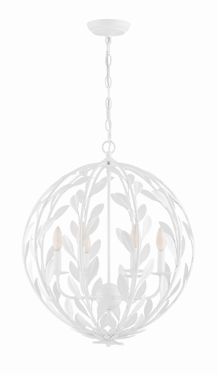 Crystorama Broche 6 Light Matte White Chandelier 506-MT