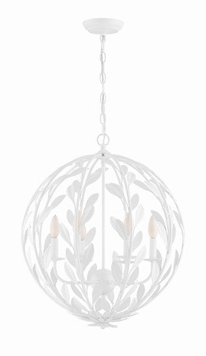 Crystorama Broche 6 Light Matte White Chandelier 506-MT