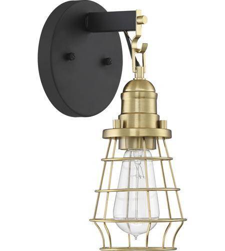 Craftmade 1 Light Wall Sconce in Flat Black/Satin Brass 50601-FBSB