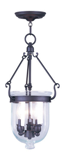 Livex Lighting Jefferson Collection 3 Light Bronze Chain Lantern  in Bronze 5063-07