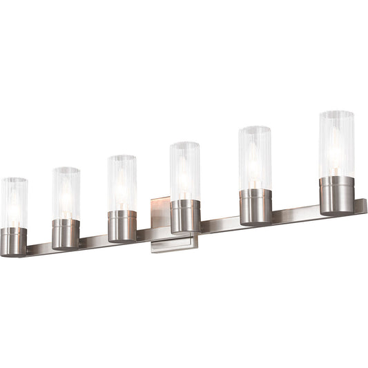 Livex Lighting Midtown  Collection 6 Light Brushed Nickel Bath Light in Brushed Nickel 50685-91