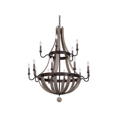 Kalco Harper (10+5) Light 2 Tier Chandelier 506873FG