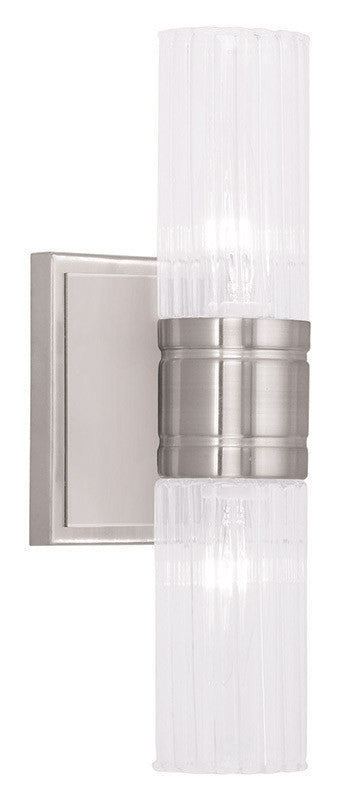 Livex Lighting Midtown  Collection 2 Light Brushed Nickel Bath Light in Brushed Nickel 50692-91