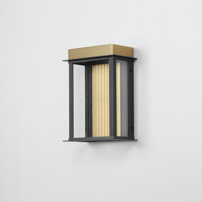 Maxim Rincon Small LED Outdoor Sconce in Black / Gold 50752BKGLD