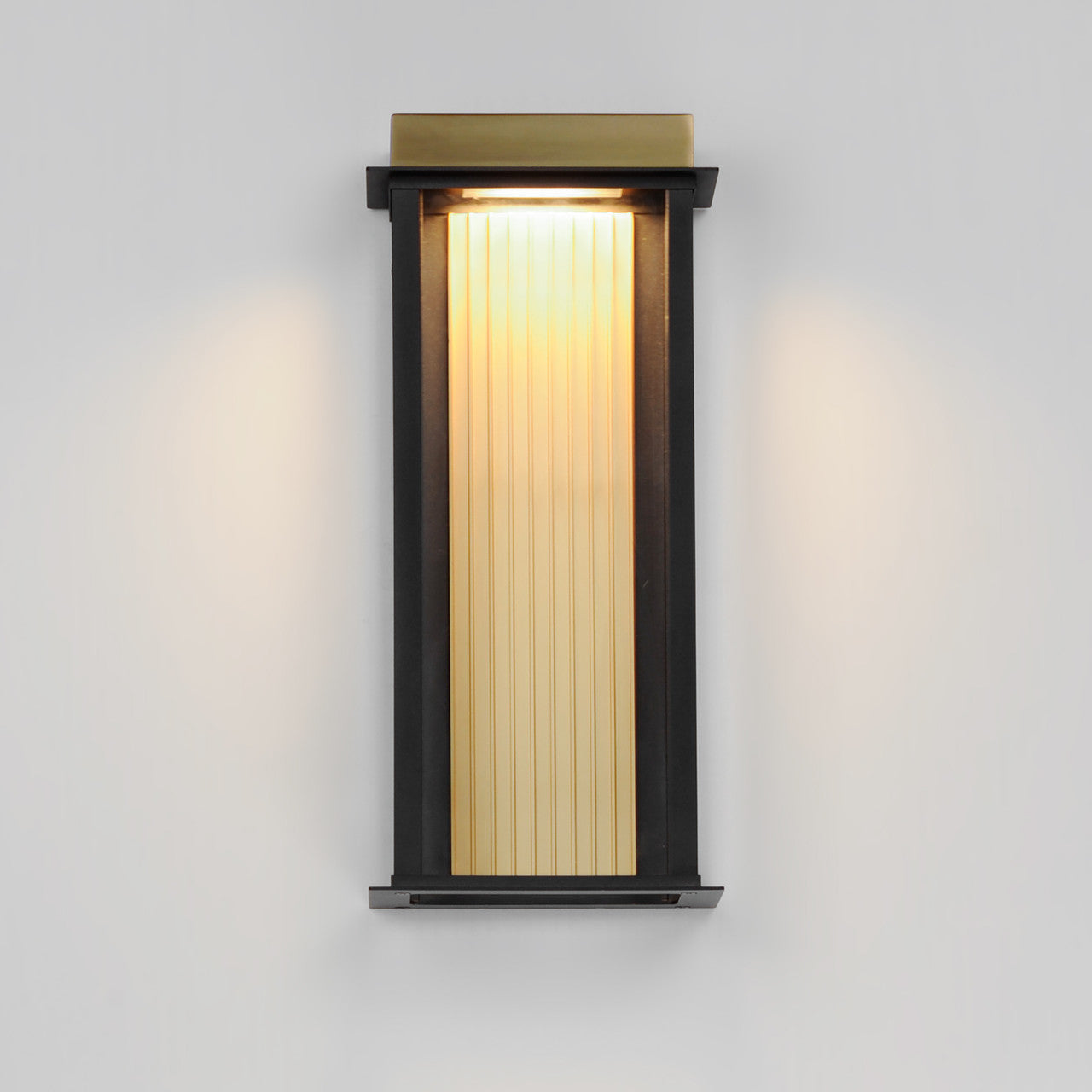 Maxim Rincon Large LED Outdoor Sconce in Black / Gold 50754BKGLD