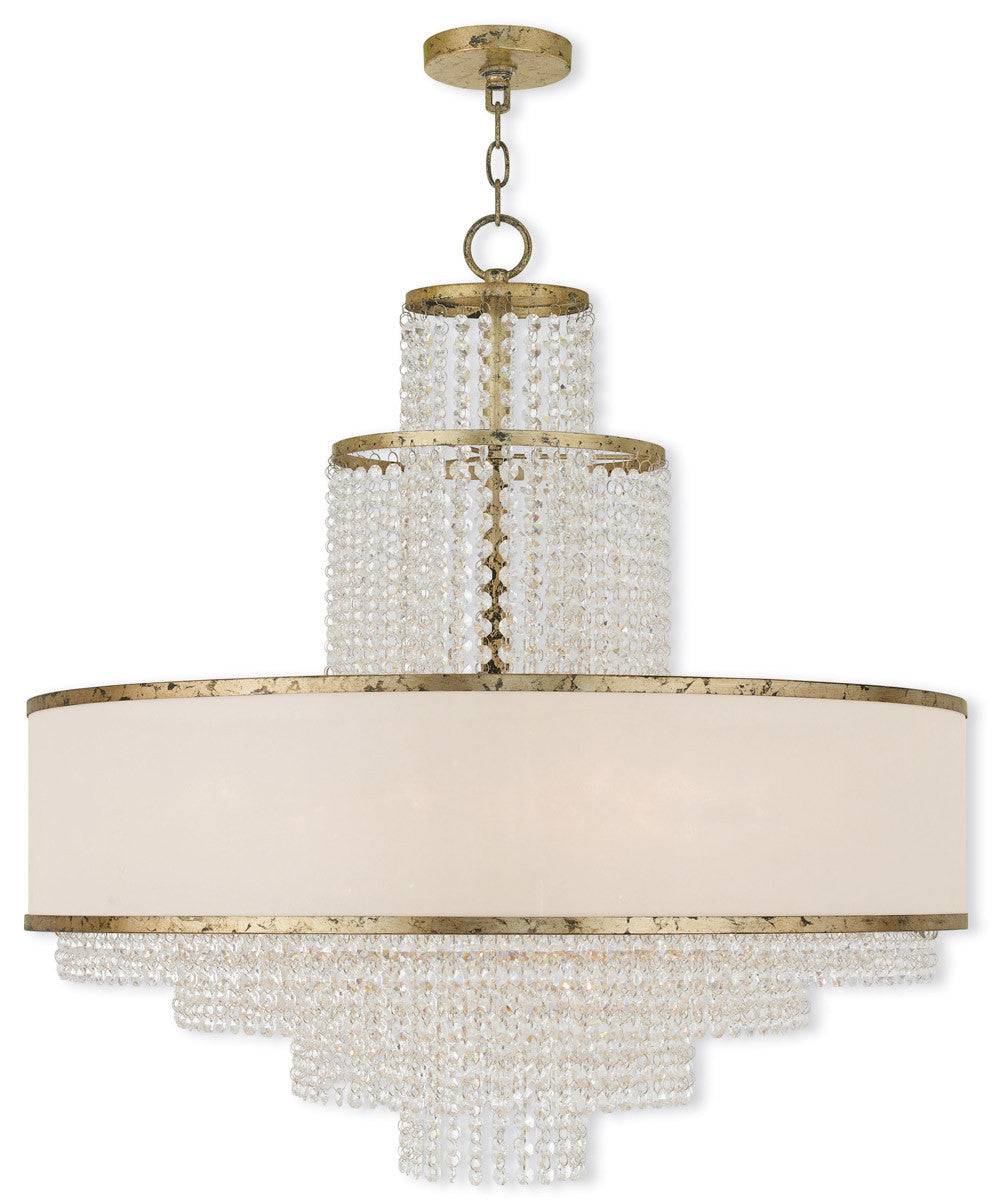 Livex Lighting Prescott Collection 8 Light Winter Gold Chandelier in Hand Applied Winter Gold 50788-28