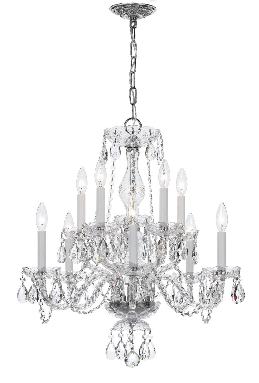 Crystorama Traditional Crystal 10 Light Clear Crystal Polished Chrome Chandelier 5080-CH-CL-MWP