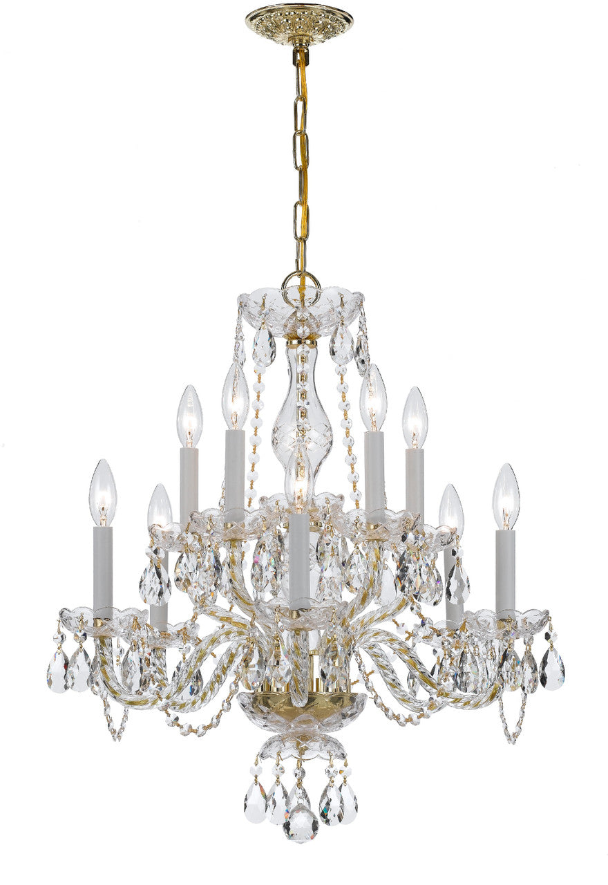 Crystorama Traditional Crystal 10 Light Clear Crystal Polished Brass Chandelier 5080-PB-CL-MWP