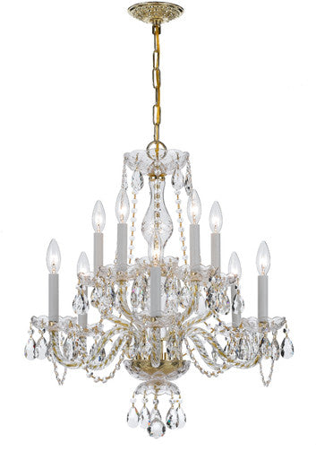 Crystorama Traditional Crystal 10 Light Clear Crystal Polished Brass Chandelier 5080-PB-CL-MWP