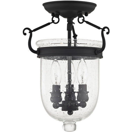 Livex Lighting Jefferson Collection 3 Light Black Ceiling Mount in Black 5081-04