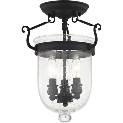 Livex Lighting Jefferson Collection 3 Light Black Ceiling Mount in Black 5081-04