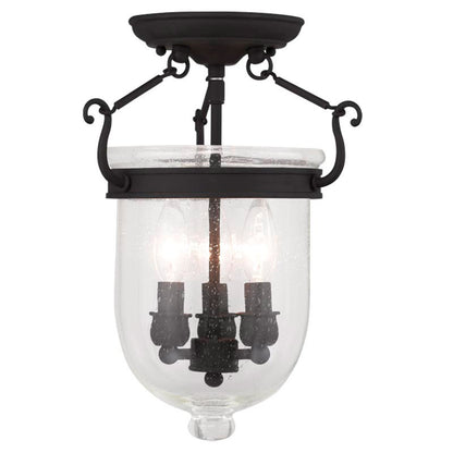 Livex Lighting Jefferson Collection 3 Light Black Ceiling Mount in Black 5081-04