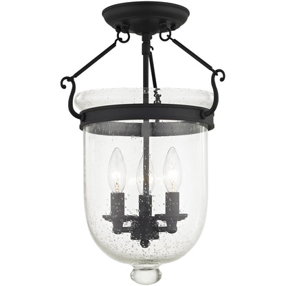 Livex Lighting Jefferson Collection 3 Light Black Ceiling Mount in Black 5082-04