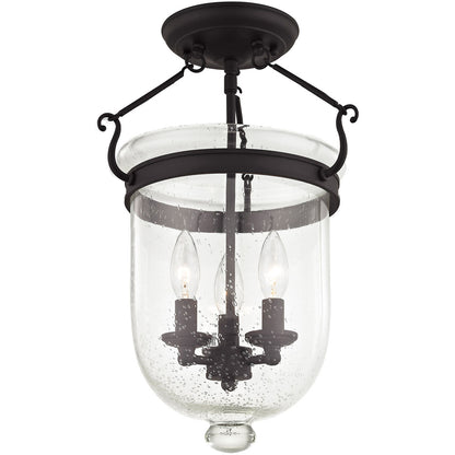 Livex Lighting Jefferson Collection 3 Light Black Ceiling Mount in Black 5082-04