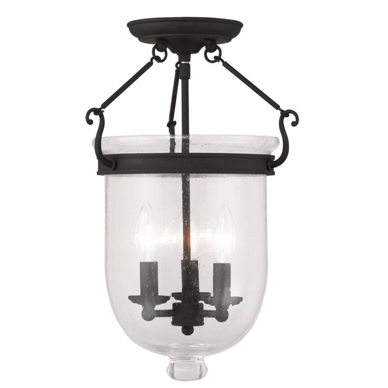 Livex Lighting Jefferson Collection 3 Light Black Ceiling Mount in Black 5082-04