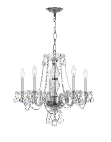 Crystorama Traditional Crystal 5 Light Crystal Polished Chrome Chandelier 5085-CH-CL-MWP