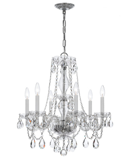 Crystorama Traditional Crystal 6 Light Crystal Polished Chrome Chandelier 5086-CH-CL-MWP