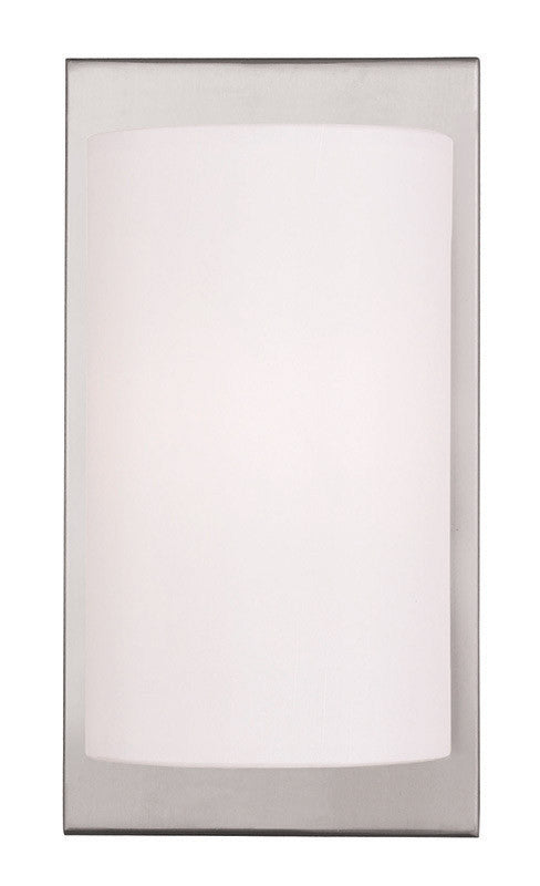 Livex Lighting Meridian Collection 1 Light Brushed Nickel Wall Sconce in Brushed Nickel 50860-91